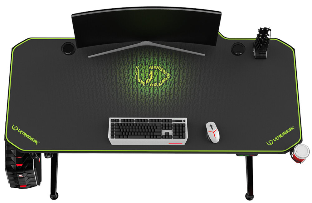 Biurko ULTRADESK Level uchwyty na napój słuchawki pady