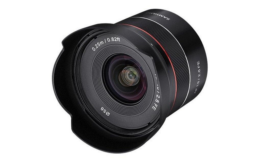 Obiektyw SAMYANG 18 mm f-2.8 Sony FE optyka soczewki af autofocus przysłona ogniskowa bagnet montaż