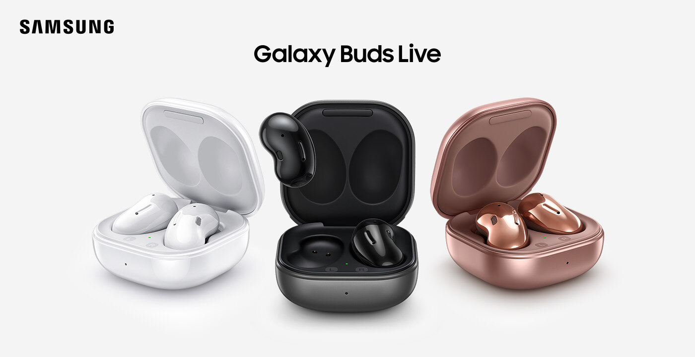Grafika z Samsung Buds Live w różnych kolorach dostępne w media expert