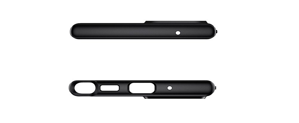 Etui SPIGEN Liquid Air do Samsung Galaxy Note 20 Ultra Czarny widok bok wycięcia na porty