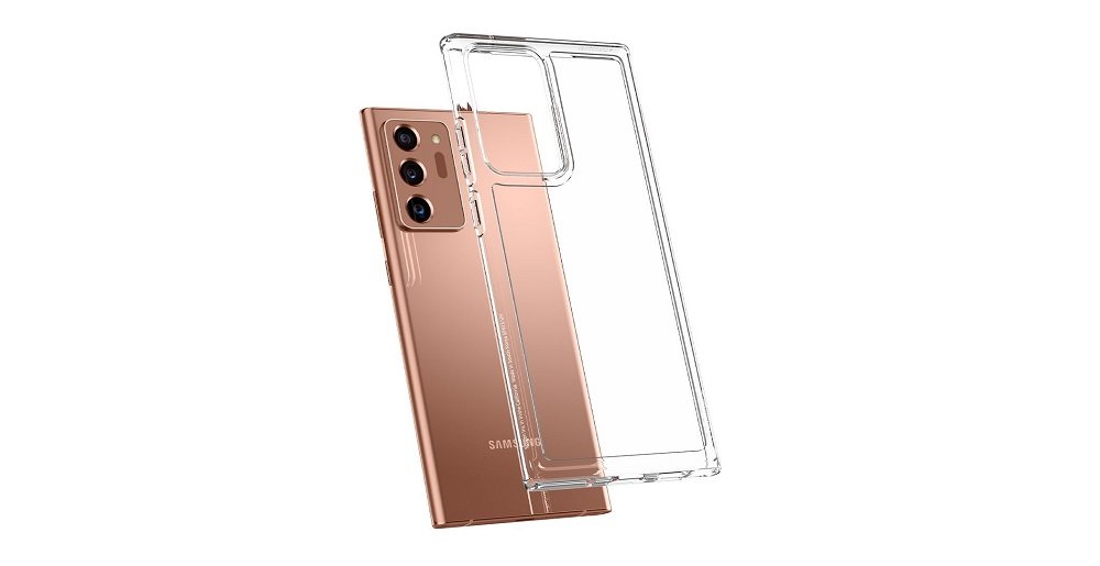 Etui Spigen Ultra Hybrid do Samsung Galaxy Note 20 Ultra - Przezroczysty widok bok konstrukcja