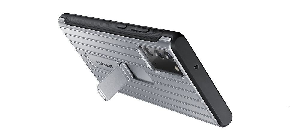 Etui SAMSUNG Protective Standing Cover do Galaxy Note 20 EF-RN980CSEGEU Srebrny widok tył podstawka