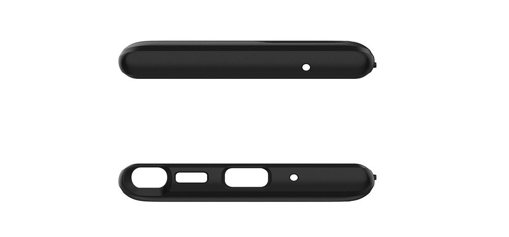 Etui SPIGEN Slim Armor CS  do Samsung Galaxy Note 20 Ultra - Czarny widok bok wycięcia na porty