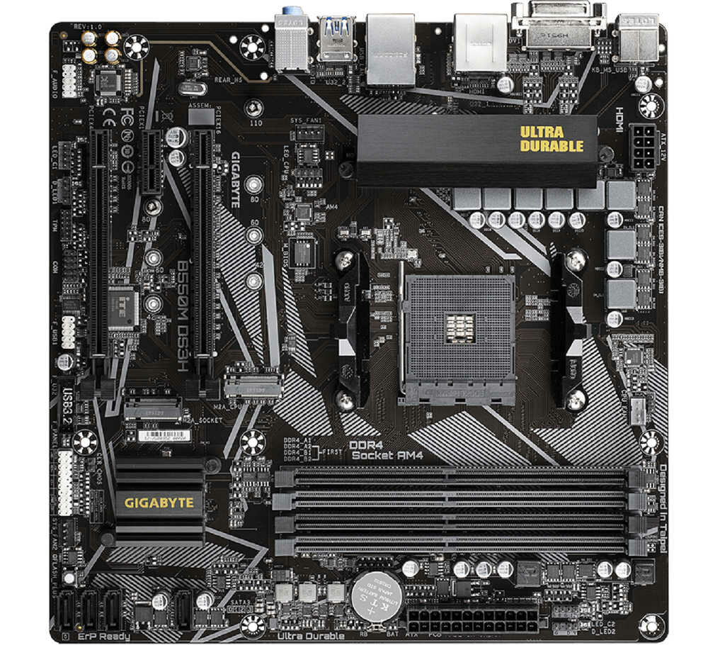 Płyta główna GIGABYTE B550M DS3H - zlacza m2 USB