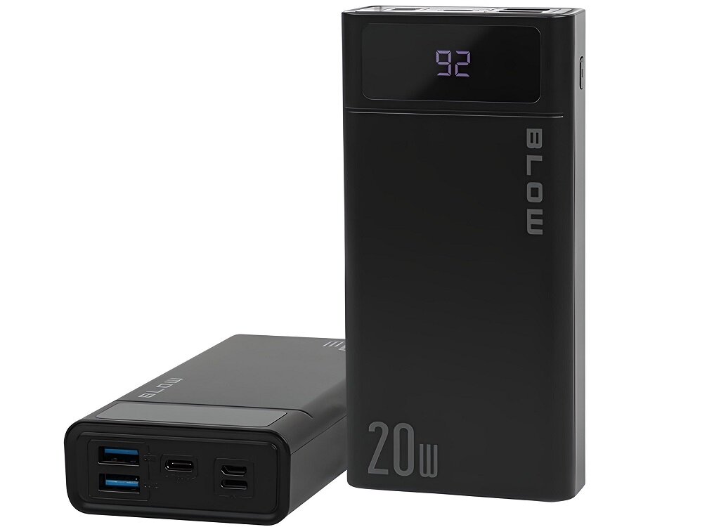 Powerbank BLOW PB40A 40000mAh 20W idealny produkt ładowanie telefon tablet nawigacja kamera aparat fotograficzny odtwarzaczy MP3 odtwarzaczy MP4 czas pracy Quick Charge bateria polimerowa wyświetlacz LED