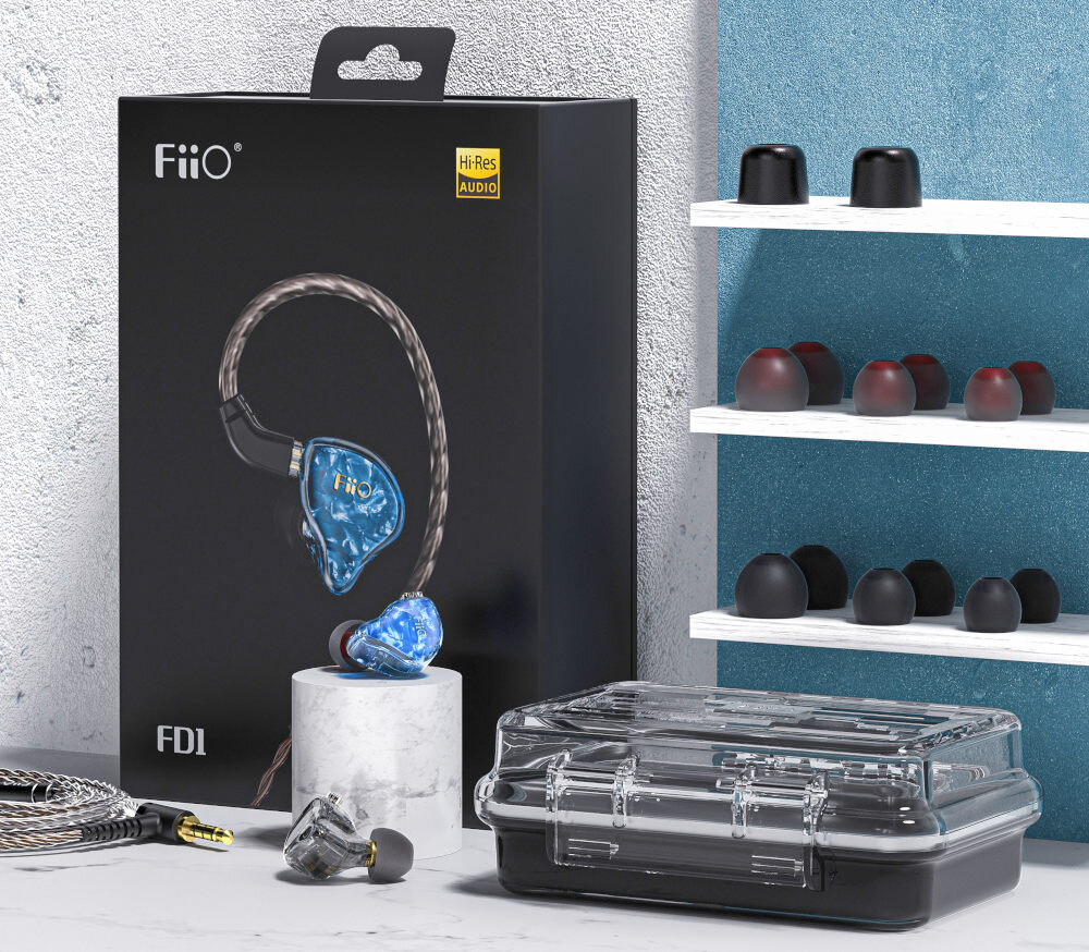 Słuchawki dokanałowe FIIO FD1 lekkość sztywność dynamika przetwornik eliminacja ciśnienia akustycznego wspaniałe brzmienie 4-żyłowy kabel miedź lżejsze cerftyfikat hi-res audio