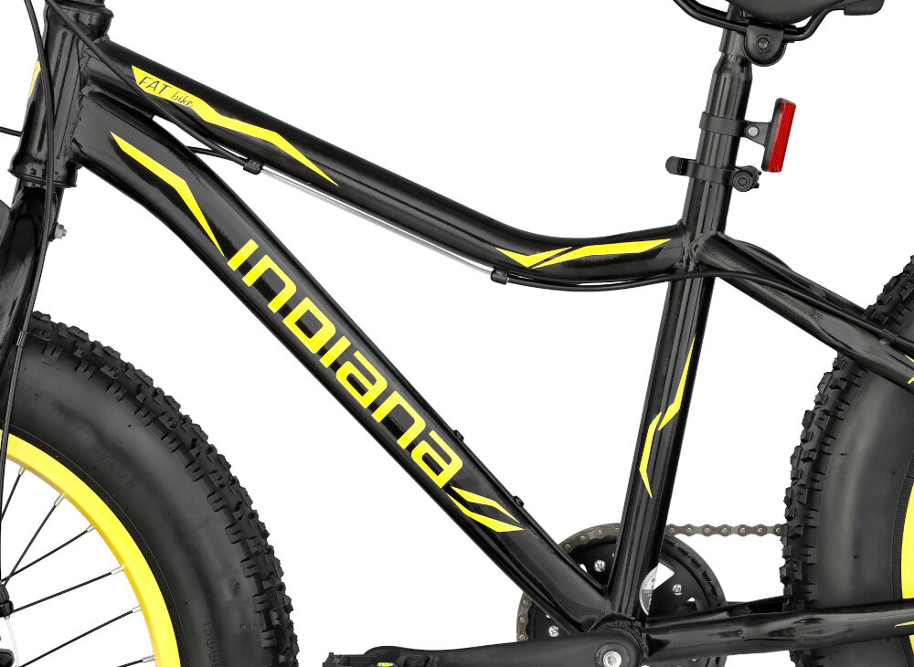 Rower INDIANA Fat Bike M18 zolty rama aluminiowa