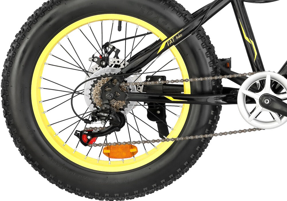 Rower INDIANA Fat Bike M18 zolty przerzutki 6 shimano