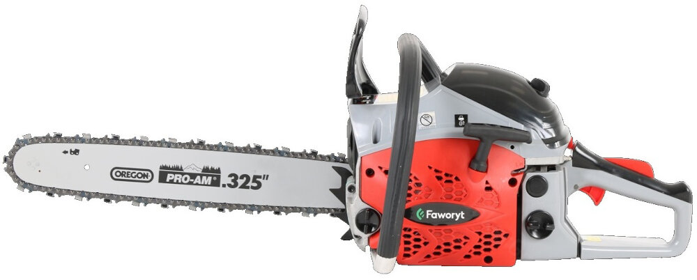 Piła spalinowa FAWORYT RG 4616X-A3 do typowych prac wycinkowych do niezwykle precyzyjnych zadań specjalnych prowadnica marki OREGON o dłogości 40 cm łańcuch grubość 1,5 cm