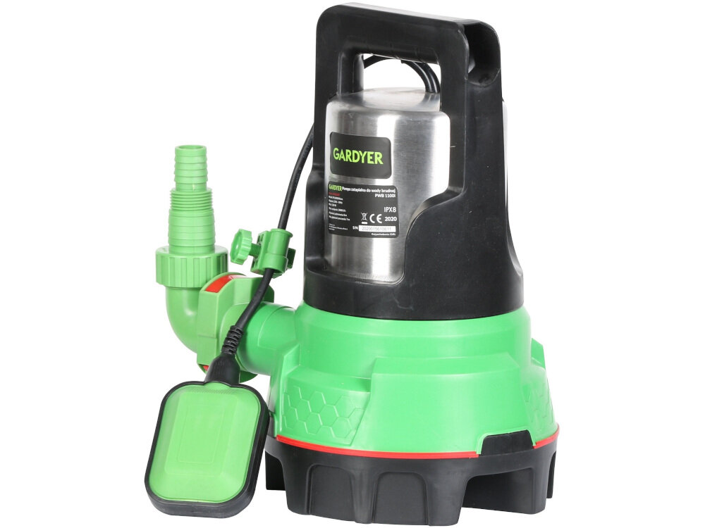 Pompa do wody GARDYER PWB 1100 Inox elektryczna do pompowania czystej i brudnej wody do przepompowywania lyb wypompowywania wody do nawadniania ogrodów