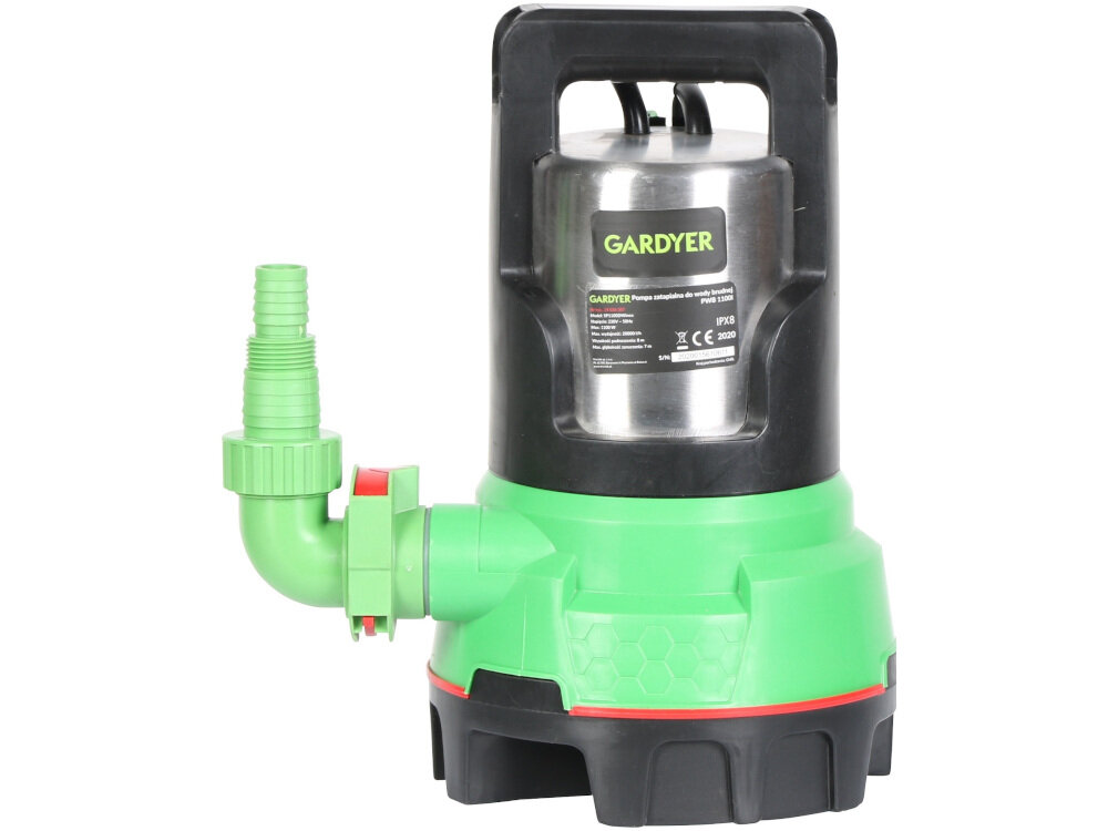 Pompa do wody GARDYER PWB 1100 Inox elektryczna waga 5 kg mobilna silnik wydajny o mocy 1100 W 20000 litrów na godzinę