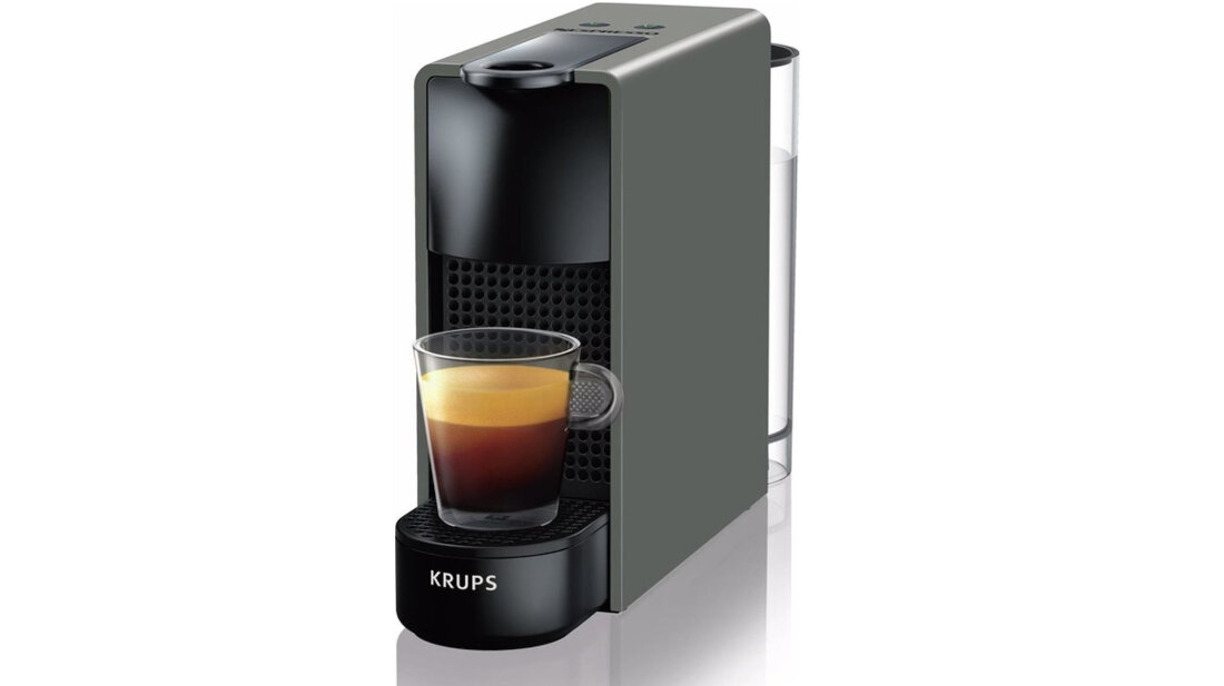 Ekspres KRUPS XN110B Nespresso Essenza Mini Szary szybkie nagrzewanie oszczednosc energii kompaktowa forma uzytkowanie wygoda