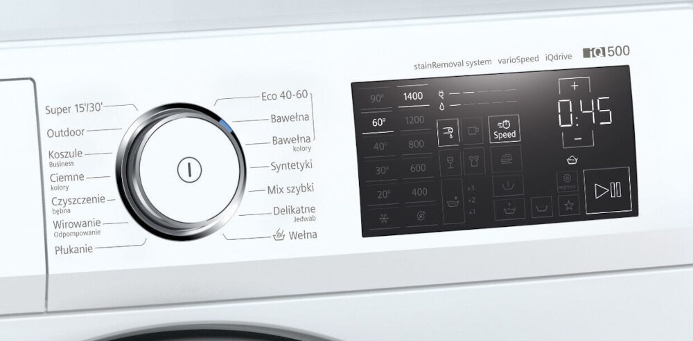 Pralka SIEMENS WM14UR00PL wyswietlacz elektroniczny