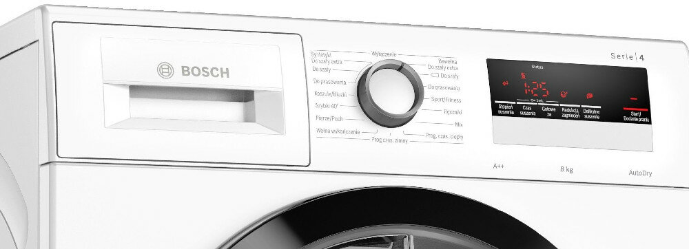 Suszarka BOSCH WTH85V0SPL wyświetlacz LED dotyk elektroniczny nowoczesny intuicyjny duży czytelny