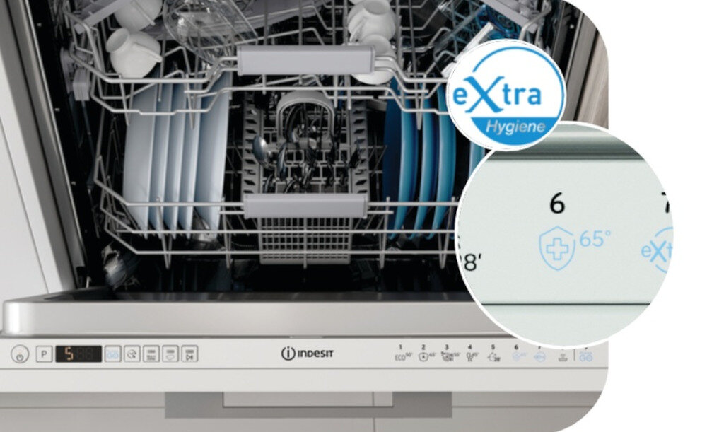 Zmywarka INDESIT DIO3T131AFE higiena temperatura czas bakterie eliminacja