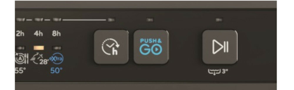 Zmywarka INDESIT DFE 1B19 14 PUSH&GO cykl wybór przycisk