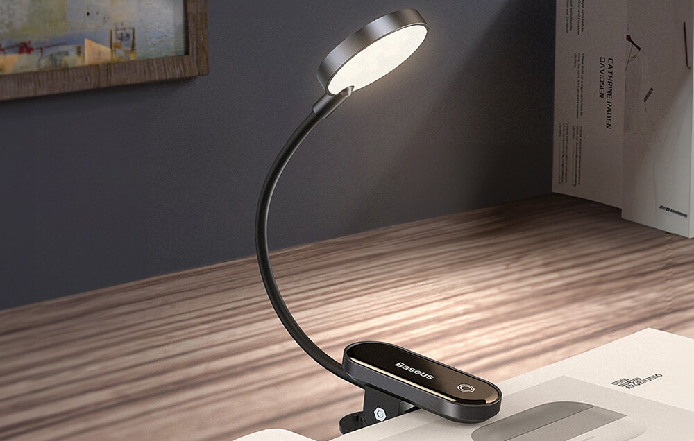 Lampka biurkowa BASEUS Comfort Reading DGRAD-0G klips urzadzenie antyposlizgowe mocowanie elastyczna konstrukcja