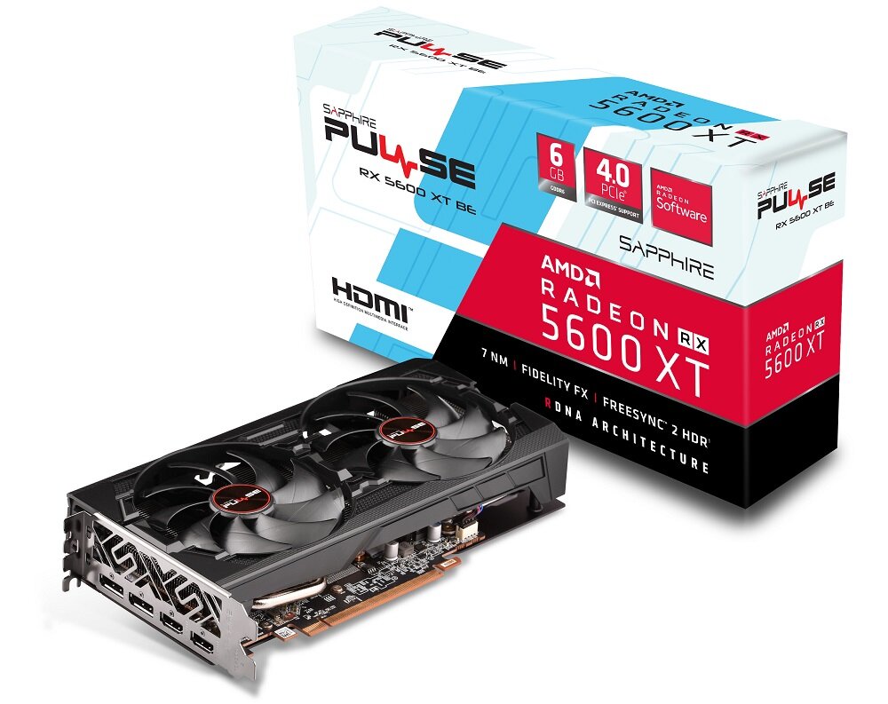 Karta graficzna Sapphire Pulse Radeon RX 5600 XT 6GB - wygląd ogólny opakowanie maksymalne wrażenia wydajność połączona ze stabilnością