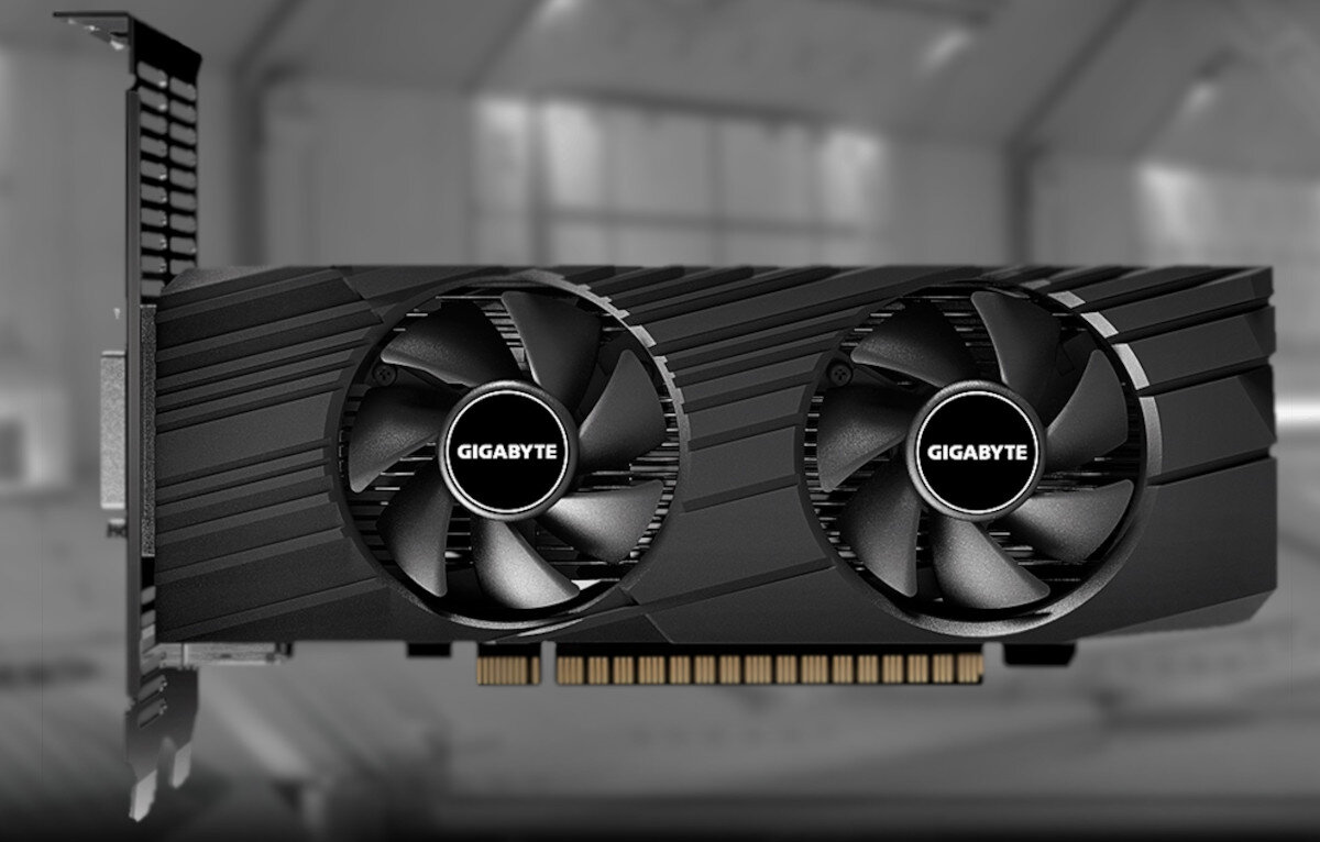 Karta graficzna GIGABYTE GeForce GTX 1650 OC Low Profile 4GB chłodzenie wentylatory temperatura głośność