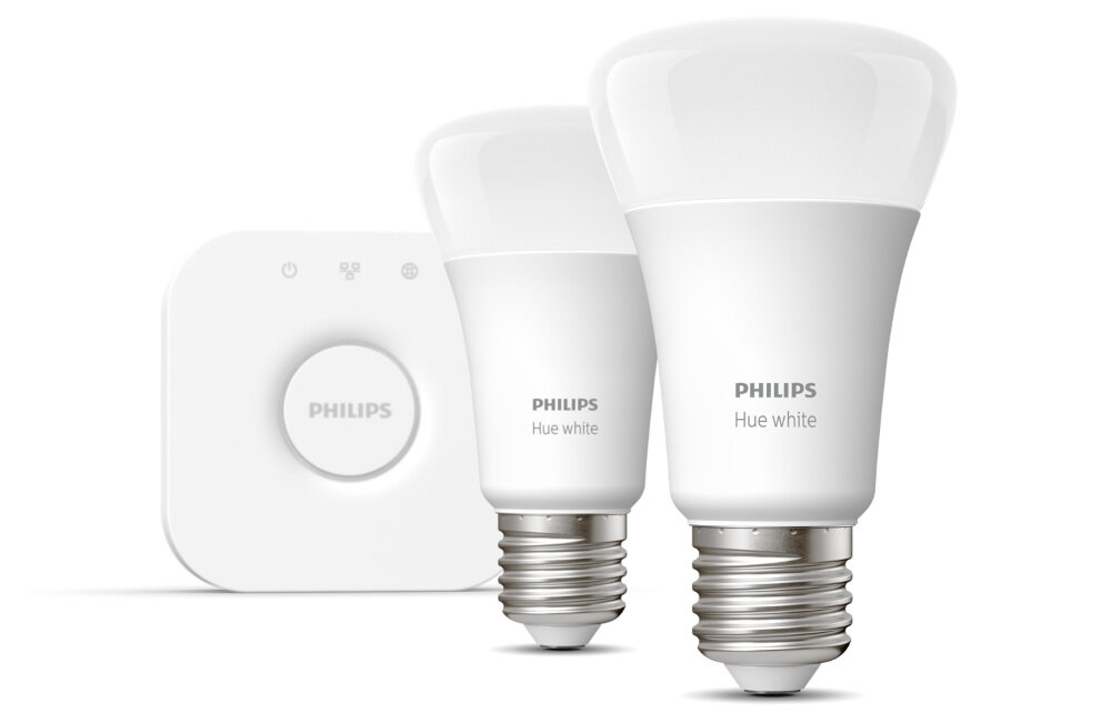 Oświetleniowy zestaw startowy PHILIPS HUE 929001821601 9W E27 (2 szt.) zestaw 2 ledowych żarówek proste w obsłudze montażu sterowane głosem Bluetooth