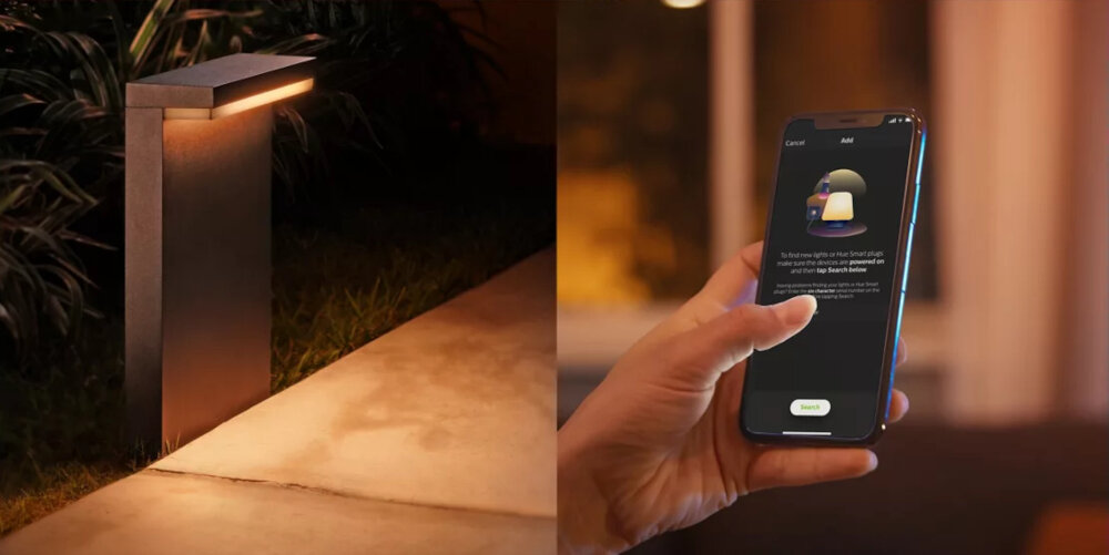 Lampa zewnętrzna PHILIPS HUE Nyro 915005841601 915005630301 elegancka lampa ogrodowa jasna stylowa bezpieczenstwo komfort estetyka zasilanie sieciowe 50-60 Hz napiecie 220-240 V