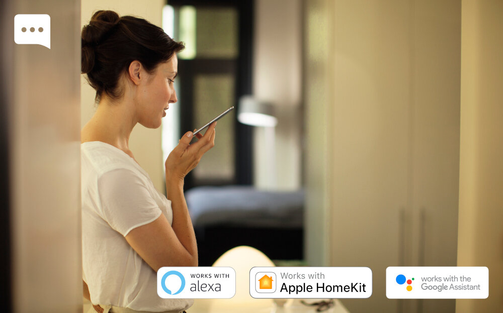Oświetleniowy zestaw startowy PHILIPS HUE 929001821604 9W E27 (3 szt.) współpracuje z Amazon Alexa Apple HomeKit Asystentem Google możliwość sterowania głosem proste polecenia głosowe