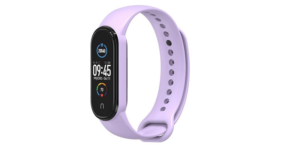 Pasek TECH-PROTECT IconBand do Xiaomi Mi Band 5 fioletowy widok front zegarek