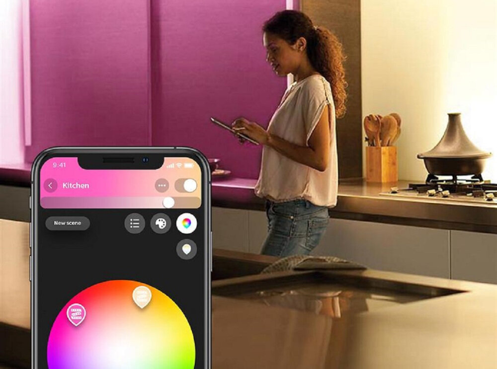 Taśma LED PHILIPS HUE White and Color Ambiance Wi-Fi sterowanie za pomocą smartfona lub tabletu poprzez aplikację mobilną Philips Hue współpracuje z Amazon Alexa Apple HomeKit Google Asystet