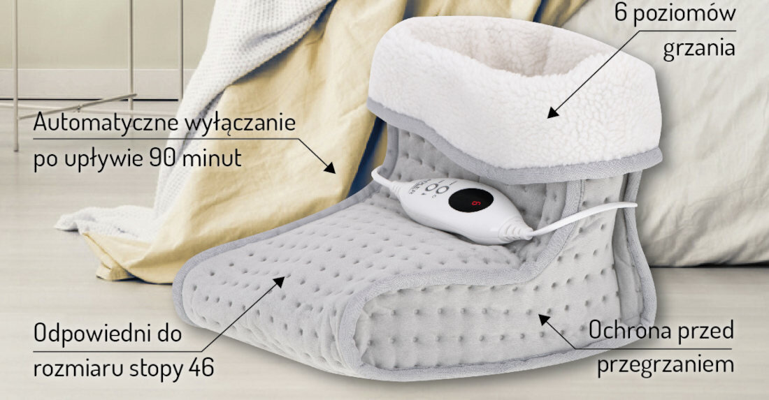 Ogrzewacz do stóp ADLER AD 7432 wygodny bezpieczny automatyczne wyłączenie czas ochrona przed przegrzaniem rozmiar uniersalny