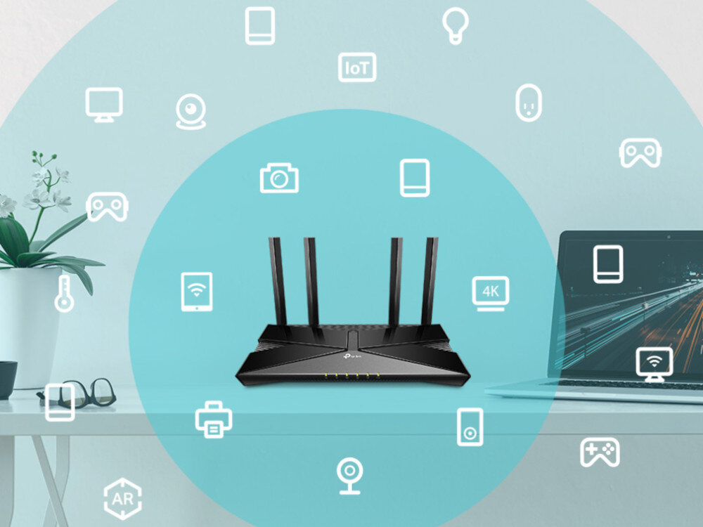 Router TP-LINK Archer AX1500 strumieniowych odtwarzaczy smartfony urządzenia do gier technologii OFDMA