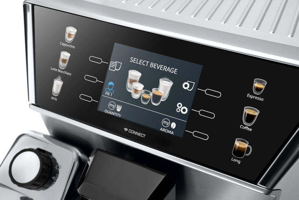 Ekspres DELONGHI PrimaDonna Class ECAM550.65.W Nowoczesny system grzewczy cicha praca szybkie nagrzewanie