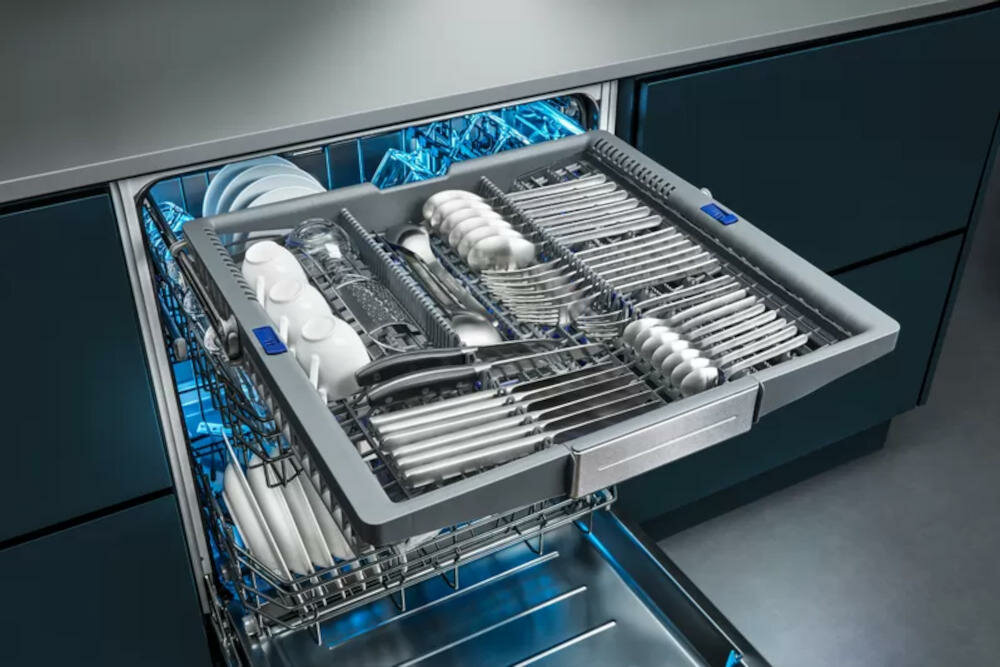 SIEMENS-SN63HX42VE посудомийна машина ящик завантаження дизайн чистота столові прибори чашки