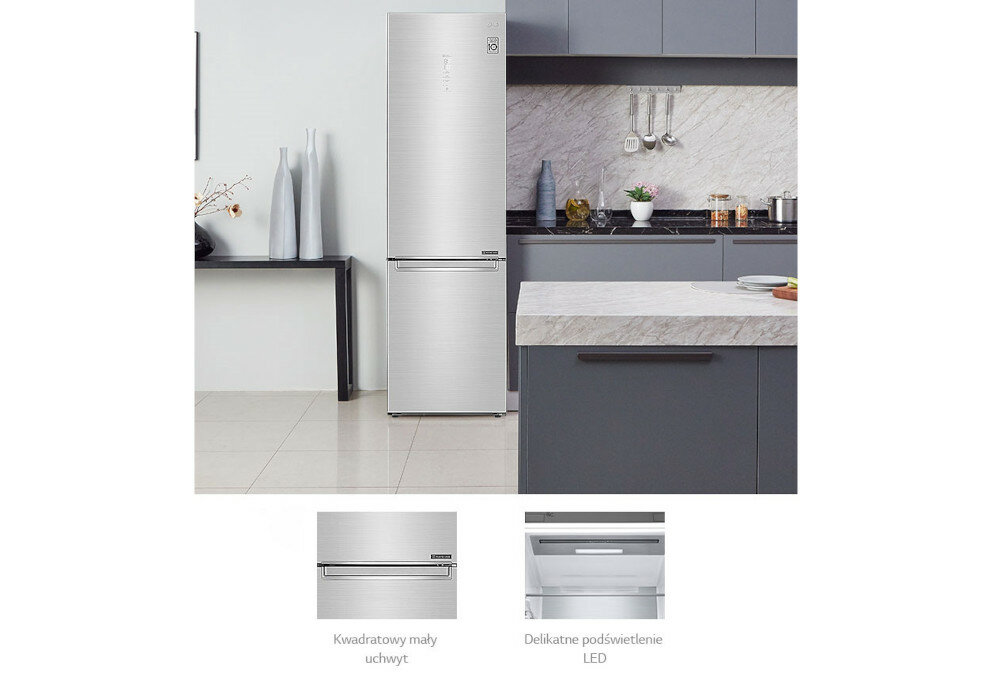 Lodówka LG GBB62PZHMN konstrukcja design minimalizm
