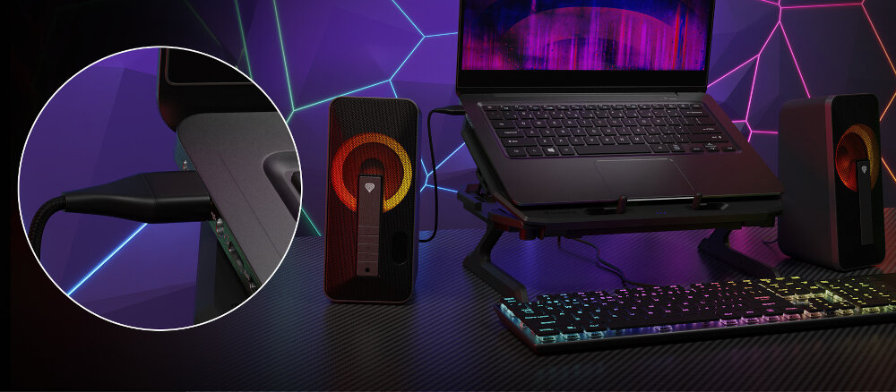 Głośniki GENESIS Helium 100BT RGB bez zasilania
