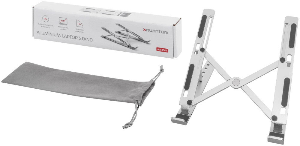 PODSTAWKA POD LAPTOPA X-QUANTUM ALS450S ALUMINIOWA etui