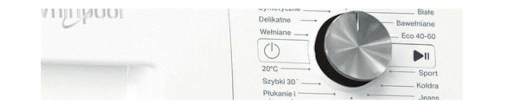 PRALKO-SUSZARKA WHIRLPOOL FFL 7238 B PL start pauza umożliwa dokładanie ubran w trakcie prania Start/Stop 