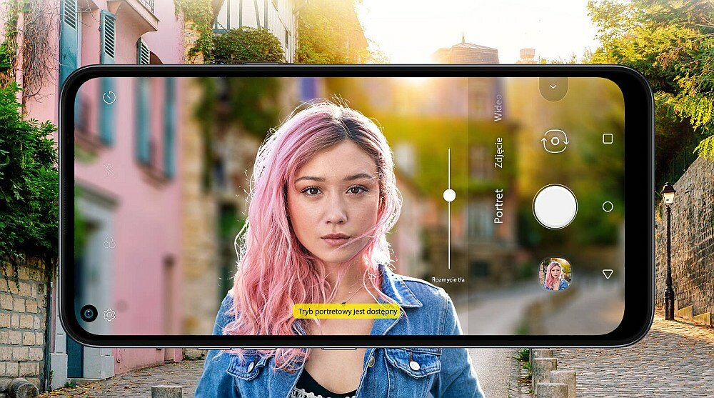 SMARTFON LG K61 aparat zdjęcia fotografia makro obiektyw szerokokątny si lampa led