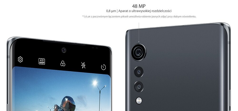Smartfon LG Velvet 5G aparat fotografia obiektyw tryby rozdzielczość lampa filmy nagrywanie wideo