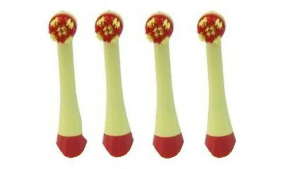 Oryginalna końcówka szczoteczki ETA Zębuszka ETA12949050 (4 szt.) (Masuje dziąsła) design tło prezentacja wizualizacja Skuteczna higiena jamy ustnej