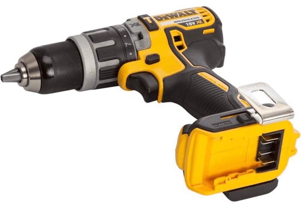 Zestaw Combo DEWALT DCK204P3T wiertarko-wkrętarka płynna regulacja prędkości obrotowej samozaciskowy uchwy osprzęt o średnicy 1,5-13 mm maksymalna prędkość obrotowa wrzeciona na pierwszym biegu 550 obr/min na drugim 2000 obr/min moment obrotowy 27 Nm wkręcanie miękkie 70 Nm twarde 15-stopniowe sprzęgło elektryczny hamulec silnika automatyczna blokada wrzeciona