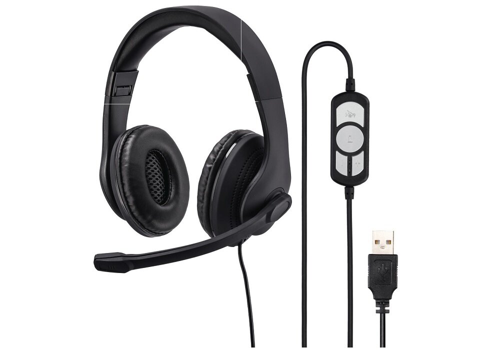 Słuchawki HAMA HS-USB300 - wygląd ogólny przedstawienie świat rzeczywistości wirtualnej
