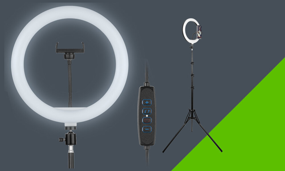 LAMPA TRACER PIERŚCIENIOWA RING 30CM Z MINI STATYWEM