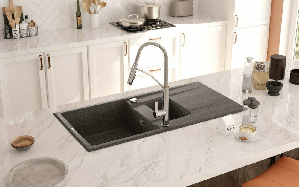 DEANTE Gerbera BGB 072M bateria kuchenna ozdoba element zlewozmywak stojąca jednodźwigniowa wylewka zmywanie funkcjonalność