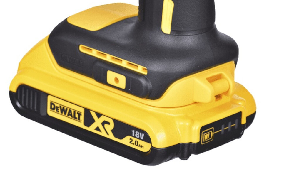Zakrętarka udarowa DEWALT DCF809D2T silnik bezszczotkowy akumulator Li-Ion napięcie 18 V pojemność 2,0 Ah maksymalna prędkość obrotowa do 2800 obr/min częstotliwość udaru 0-3200 ud/min moment obrotowy do 190 Nm