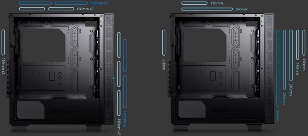 Obudowa MSI Mpg Sekira 100P - okablowanie
