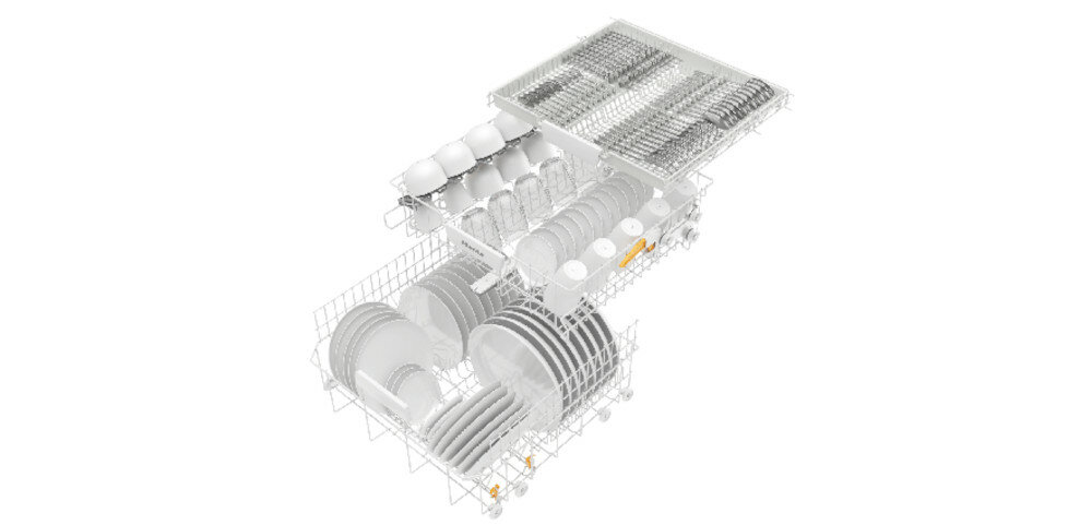 Zmywarka MIELE G 5050 SCVi Active W kosze bezpieczne naczynia wypustki