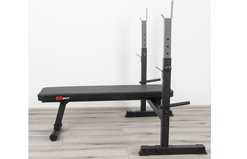 Ławka treningowa EB FIT 1030548 Pełne bezpieczeństwo treningu regulacja stojaka na sztangi