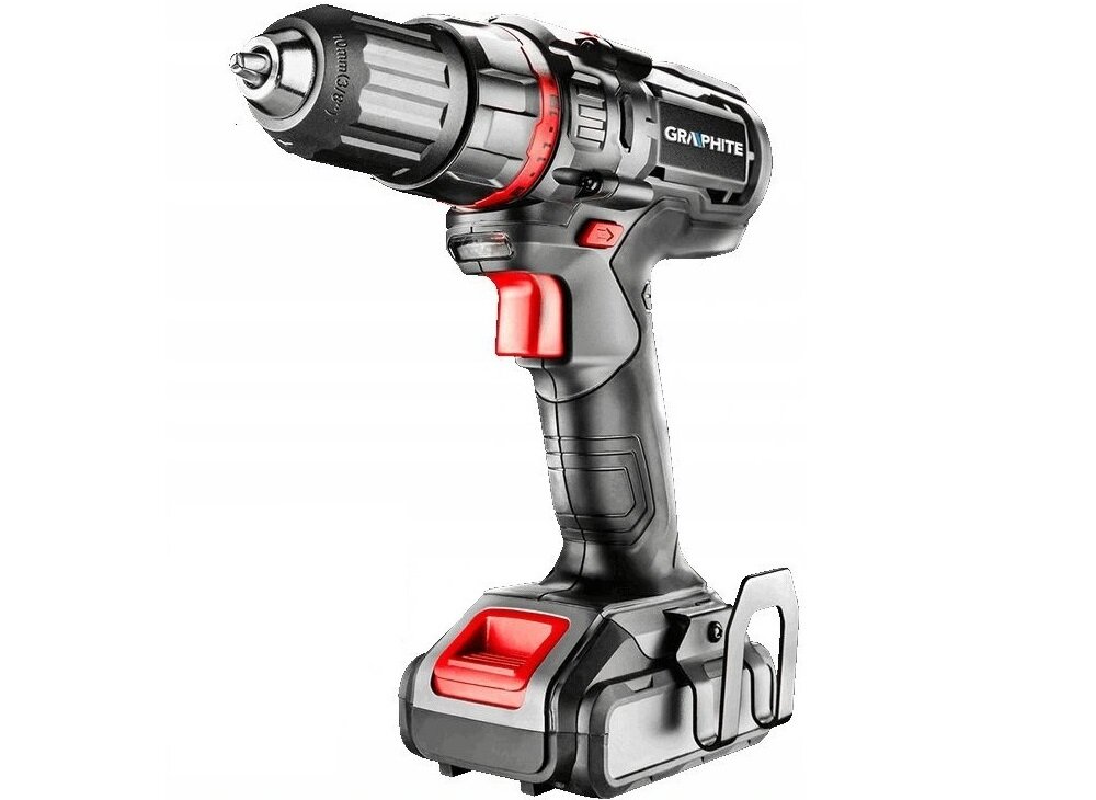 Wiertarko-wkrętarka GRAPHITE 58G006-SET2 Energy+ 2-biegowa przekładnia dobrnie prędkośći do rodzaju wykonywanej pracy dłuższy czas pracy akumulatora na jednym cyklu ładowania dłuższa żywotność