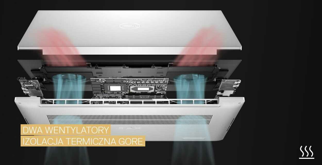 Laptop DELL XPS 9500 - chłodzenie 