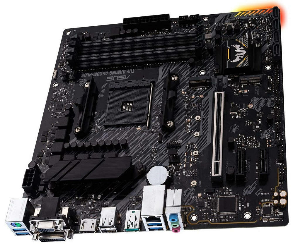 Płyta główna ASUS Tuf Gaming A520M Plus  - efekty LED